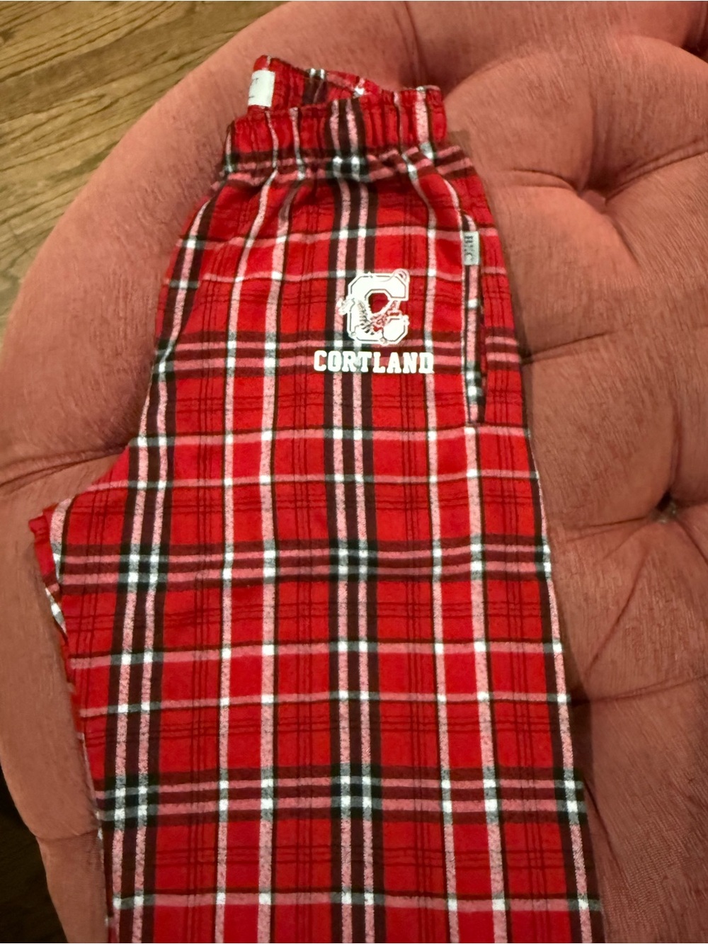 boxercraft Red Plaid Kids Pajama Bottoms with Cortland Logo